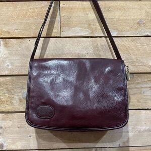 Stone Mountain Burgundy Leather Crossbody Messenger Bag – Made in USA